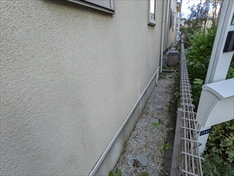 町田市成瀬にて外壁塗装をご検討中のお客様邸の調査、既存の外壁材はモルタル外壁でした